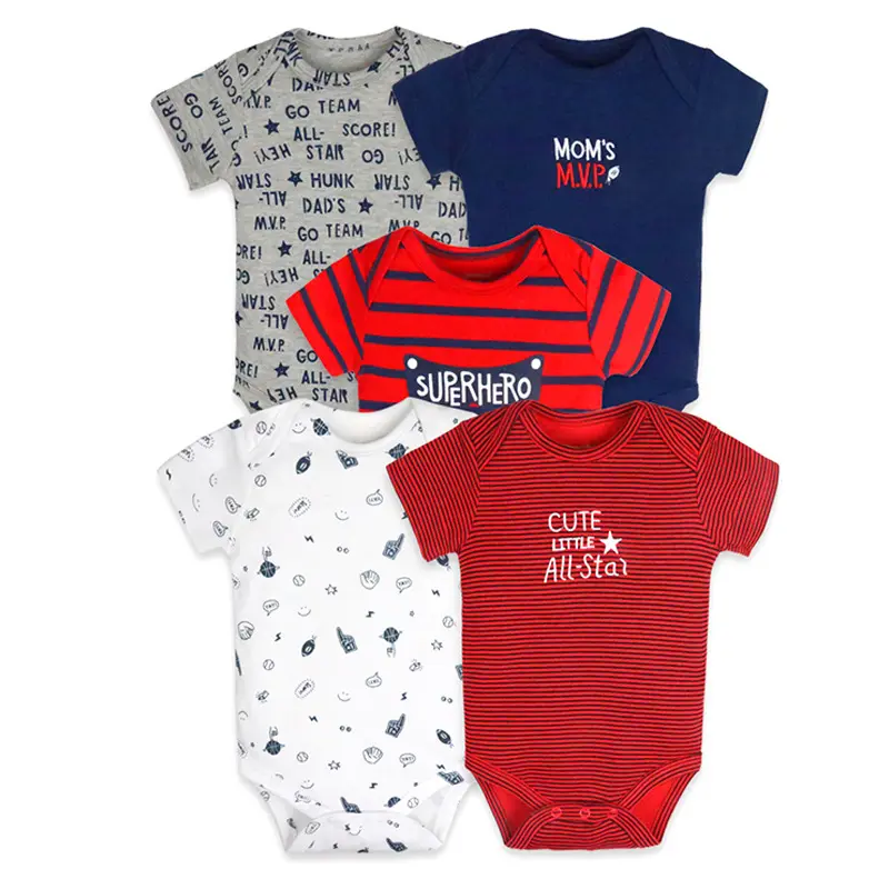 Baby Clothes 5Pcs/lots Unisex Newborn Boy Bodysuits Cotton Baby Girls Toddler Jumpsuits Baby Clothing