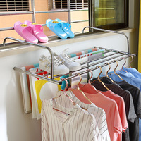Portable rétractable tout en acier inoxydable corde à linge intérieur extérieur cintre à linge télescopique sèche-linge