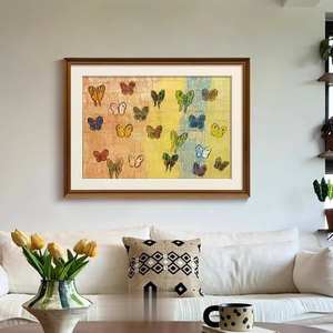 Gabinete de entrada moderno, pintura decorativa, pájaro volador artístico, lienzo de sensación de gama alta, marco de madera impreso, pintura de pared - Product Image 1