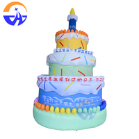 Gâteau d'anniversaire gonflable lumineux en tissu Oxford Chenghuang, modèle 091xl - Accessoires de taille personnalisable pour anniversaire en extérieur