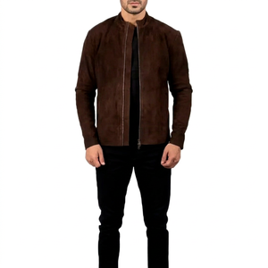 New Design Hot Selling Winter Casual <b>Men's</b> Biker Motorcycle Leather <b>Jacket</b> Premium Genuine Cowhide <b>Suede</b> Leather Windproof - Product Image 1