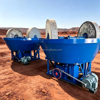 Nassmühle 1400 Doppelrad-Nassmühle für den Bergbau, Nassmühle für Goldgewinnung