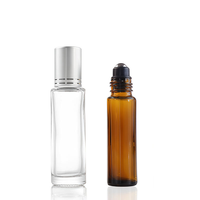 Botol Kaca Roll On Kosong Isi Ulang Amber Bening Bulat 10ml 20ml Logo Kustom Botol Roller Kaca Lip Gloss
