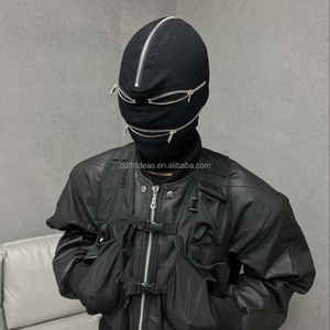 Pasamontañas de esquí tejido con cremallera plateada, permite <span class=keywords><strong>ver</strong></span> <span class=keywords><strong>los</strong></span> ojos y la boca, pasamontañas de esquí con cremallera, pasamontañas de esquí con orificio metálico, pasamontañas con cremallera - Product Image 1