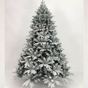 Factory Direct 7.5ft Premium Indoor Christmas <b>Trees</b> Thick Flocked Prelit Warm White LED Realistic Shaped Christmas <b>Tree</b> - Product Image 3