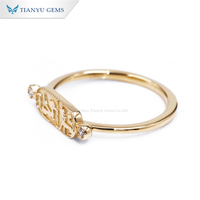 Bague signet en or jaune 14k 18k pour femme Tianyu Gems, bague en or avec lion