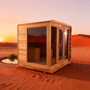 غرفة ساونا خارجية تقليدية على شكل برميل من خشب الهيملوك والصنوبر الأحمر بتصميم نورديك لعام 2026 تتسع لـ <span class=keywords><strong>3</strong></span>-4 أشخاص مع زجاج بانورامي - Product Image 5