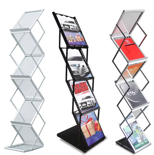 Acrylic Floor Magazine Display Rack with Aluminum Extrusion Profiles ...