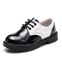 Chaussures en cuir PU tendance pour garçons, nouvelle collection, haute qualité, pour écoliers, noires, décontractées