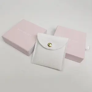 Custom rosa bianco gioielli collana orecchini confezione cassetto scorrevole scatola e sacchetto