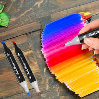 Coloré étanche acrylique peinture marqueurs stylo double pointe artiste Permanent à base d'alcool Art dessin 48/60/80 couleur marqueur stylo