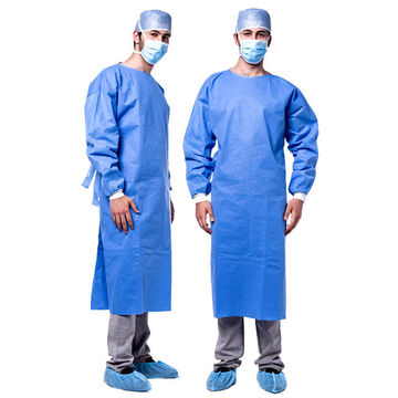 Экологичный Синий Одноразовый медицинский изоляционный халат, большой поставщик нетканого материала 100% PP/PE