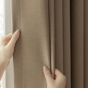 Vendita calda di lusso ad alta oscuramento in poliestere lino di colore del caffè tessuto <span class=keywords><strong>per</strong></span> soggiorno <span class=keywords><strong>camera</strong></span> <span class=keywords><strong>da</strong></span> <span class=keywords><strong>letto</strong></span> Hotel finestre - Product Image 1