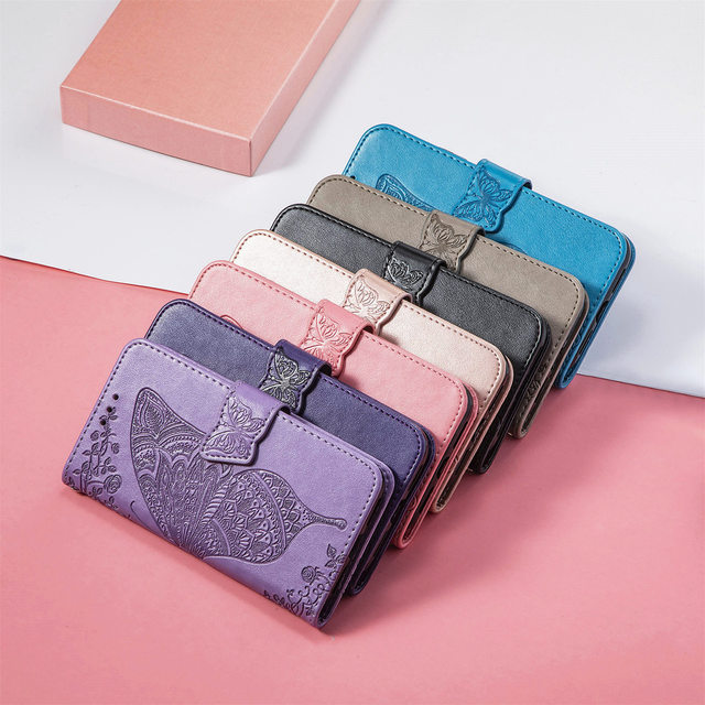 Luxury Butterfly Design Leather Flip Phone Case for Tecno Pop 8 Pro Pova 5 Camon 20 Spark 20 20C GO 2024