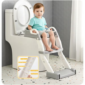 Asiento de entrenamiento para ir al baño para niños pequeños con escalera, taburete plegable, orinal extraíble, entrenador 3 en 1 <span class=keywords><strong>ELSABABY</strong></span> EB-341 - Product Image 1
