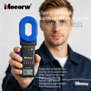 เครื่องทดสอบความต้านทานดินแบบหนีบ MOEORW-WRD21 0.01-1200Ω เครื่องวัดความต้านทานดินแบบดิจิตอล พร้อมฟังก์ชั่น Hold และบันทึกข้อมูล CAT III 150V - Product Image 1