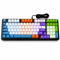 Clavier mécanique F97 à 97 touches, capuchons de touches transparents en ABS, clavier de jeu filaire USB avec rétroéclairage horizontal F97 pour les jeux e-sport