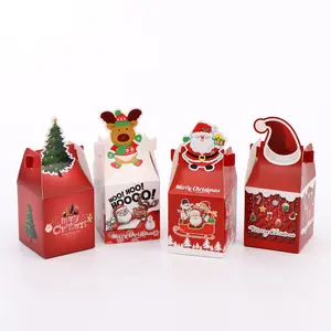 Kotak kemasan cetak kartu putih pohon Natal kartun baru Spot kotak kertas permen hadiah kue coklat