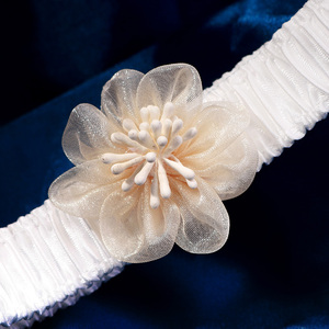 फैशन ब्राइडल वेडिंग लेग एक्सेसरीज हस्तनिर्मित कपड़े फूल जांघ बैंड सेक्सी लोचदार जांघ स्ट्रैप - Product Image 3