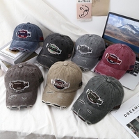 Gorra de Béisbol Inglesa Vintage Desgastada, Gorra de Pico de Pato Bordada Versátil para Parejas, Estilo Moderno para Hombre