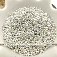 Perles de rocaille rondes en verre argentées et dorées de 2 mm, 3 mm, 4 mm pour la fabrication de bijoux et bracelets DIY en gros