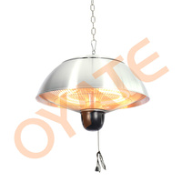 Chauffe-terrasse infrarouge personnalisable avec télécommande, type plafond/sol, adapté aux terrasses extérieures et au chauffage domestique intérieur.