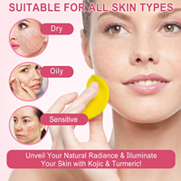 Tampons nettoyants végétaliens personnalisés pour soins de la peau au curcuma et à l'acide kojique – Nettoyant exfoliant pour le visage pour peaux sèches