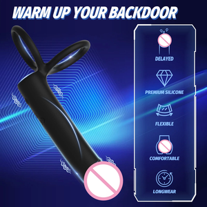 Vibrador Anal de Doble Anillo con Textura 3D Certificado por la CE, 10 Modos de Vibración, Masajeador de Punto G de Silicona, Juguete Sexual para Adultos - Product Image 6