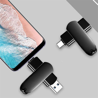 Flashdisk Metal USB 2.0 3.0 Kecepatan Tinggi, Memory Stick 32GB 64GB 128GB Dual Type-C OTG Pendrive Grosir Pabrik