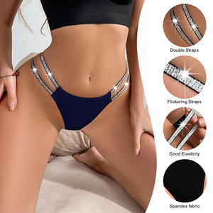 Tanga de Cintura Baja con Lazo Brillante de Lujo para Mujer, Ropa Interior Sexy de Poliamida sin Costuras, Tanga Sexy - Product Image 3
