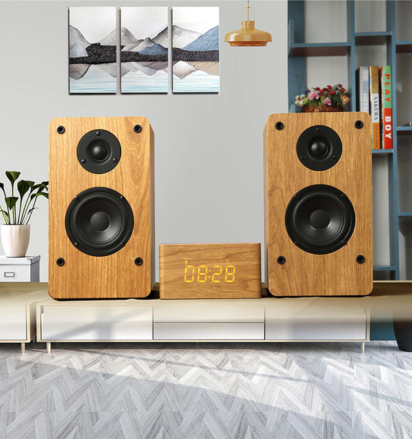 Vofull Hifi Speakers Wood Bookshelf Bookshelf Passive Speaker Powered Studio Monitor Speakers