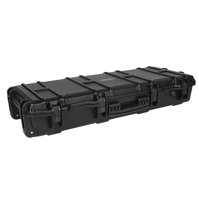 933615 outdoor shockproof waterproof long rolling rugged hard plastic case protective hard carry gun case