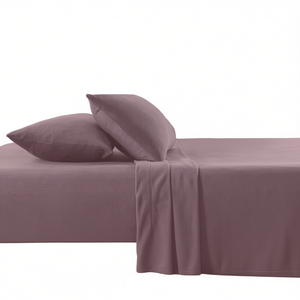 Sábanas Ajustables Andes, Tamaño Queen, Color Lila Sólido, Transpirables, Ropa de Cama para el Hogar - Product Image 1