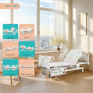 Cama de Hospital Manual de 5 Funciones para UCI, Estructura de Acero al Carbono, Barandillas Laterales de ABS, Mueble Médico para Cuidado de Pacientes con Función Trendelenburg - Product Image 2