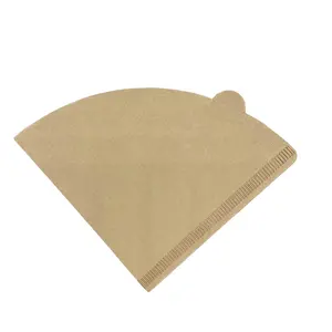 V şekli Drip damla kahve kağıt filtre beyaz kahverengi renk ağartılmış kahve filtre kağıdı üzerine dökün