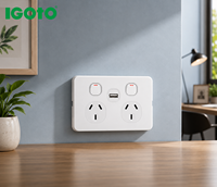 Interruptor de Pared Eléctrico Estándar Australiano Moderno IGOTO, Placa de Cubierta de PC de Alta Calidad, Tomas de Corriente