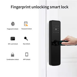 Tuya Bimoetric отпечатков пальцев электронный цифровой умный дверной замок управляемый приложение деревянная дверь сенсорная клавиатура код облачных данных - Product Image 3