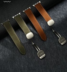 <span class=keywords><strong>Bracelet</strong></span> de montre en <span class=keywords><strong>cuir</strong></span> véritable pour <span class=keywords><strong>Apple</strong></span> <span class=keywords><strong>Watch</strong></span> S10 S11, <span class=keywords><strong>bracelet</strong></span> en <span class=keywords><strong>cuir</strong></span> 22/20/18 mm, fermoir magnétique pliable - Product Image 3