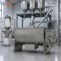 Mélangeur à ruban horizontal automatique en acier inoxydable pour poudres, granulés de pesticides secs, aliments vétérinaires et produits chimiques