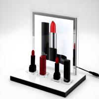 Hookei Tableau d'affichage de produits de soins de la peau de maquillage de bureau en acrylique personnalisé Présentoir de cosmétiques en acrylique en forme de L