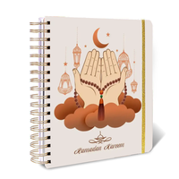 Agenda de Ramadan Personnalisé et Inspirant A5, Cahier de Soins Personnels à Spirale, Carnet de Papeterie, Cadeau Islamique Musulman, Vente en Gros à Prix Avantageux