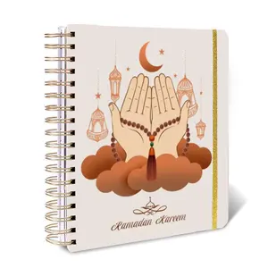 Vente en gros bon marché Agenda Ramadan personnalisé Inspirational Self Care Notebook Spiral A4 Papeterie Journal Musulman Islamique Cadeau