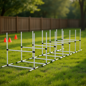 Ensemble d'agilité pour chien à hauteur réglable, blanc, 8 pièces, fournitures d'entraînement pour animaux de compagnie pour une utilisation en extérieur - Product Image 2