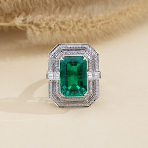 Bague Messi Jewelry MSR-2059 18k émeraude et diamant de laboratoire - Product Image 1