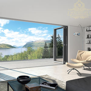 Puertas Comerciales de Vidrio Templado con Aislamiento Térmico de Estilo Nórdico, Puertas Plegables de Patio Tipo Acordeón para Balcón - Product Image 5