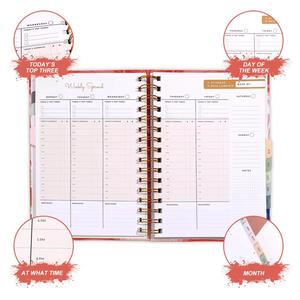 Impression personnalisée, agenda quotidien, hebdomadaire, journal des événements, agenda spiralé, planificateur mensuel, carnet de notes, couverture rigide 2026 - Product Image 4