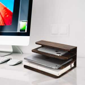 Eco-Friendly Desktop <b>Tablet</b> <b>Stand</b> Wood Rectangle Shape Desktop <b>Tablet</b> Pine Wood Modern Style Bookholder - Product Image 3