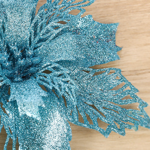 Glitter Poinsettia Christmas Flowers for Christmas <b>Tree</b> Artificial Christmas Flowers Decorations Flower Ornaments - Product Image 3