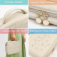 Organisateur de bijoux de voyage portable avec logo personnalisé, étui pour boucles d'oreilles et colliers, classeur de rangement avec pochette en velours à fermeture éclair transparente