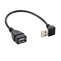 Câble d'extension USB 2.0 mâle vers femelle à angle droit, charge rapide 3A, âme en cuivre pur, blindage tressé, garantie 12 mois